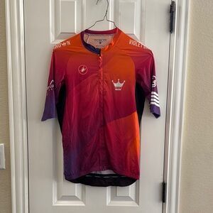 Violet Crown L Gradient Cycling Jersey - Red and Purple